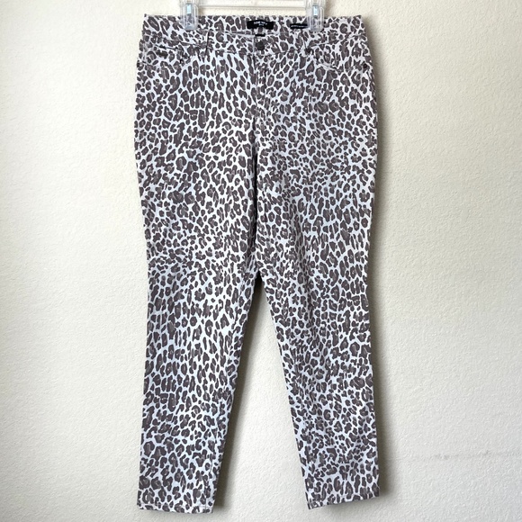 Nine West 14 Leopard Print Gramercy Skinny Ankle Jeans Pants - Picture 2 of 16